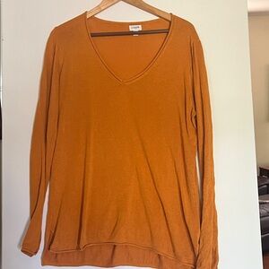 J. Crew Burnt Orange V-Neck Long Sleeve Top